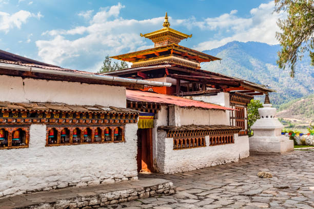 Exterior of the Kyichu Lhakhang temple in Paro Valley, Western Bhutan - Asia